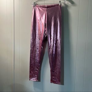Metallic pink leggings